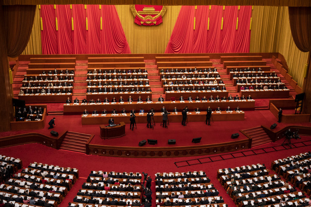 China's leadership held annual Two Sessions political meetings at the Great Hall of the People in March 2022 in Beijing. Image: Getty Images