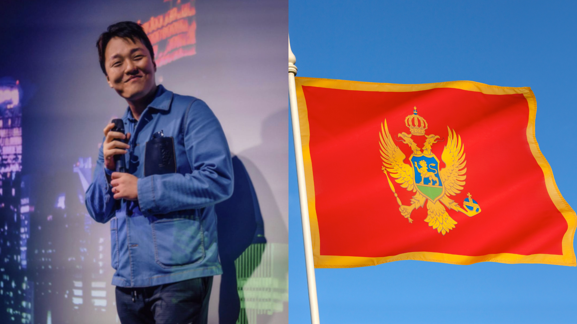 Terraform Labs chief Do Kwon and the flag of Montenegro