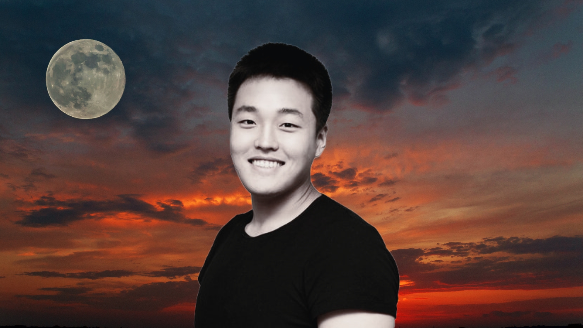 Terraform Labs chief Do Kwon in front of red sky with moon image